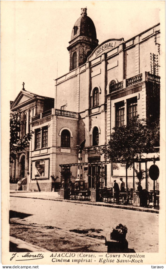 CORSE - AJACCIO - Sur Le Cours Napoléon, L'ancien CINEMA IMPERIAL  Jouxtant L'Eglise SAINT-ROCH - Ajaccio