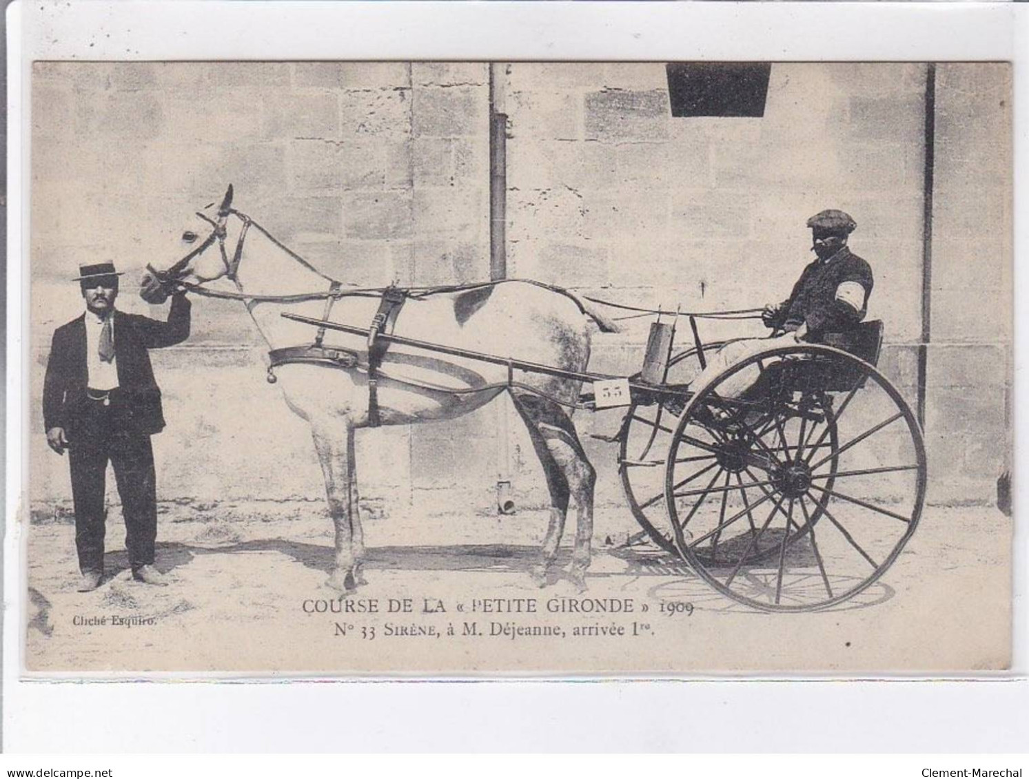 GIRONDE: Course De La "petite Gironde" 1909 N°13 Sirène à M. Déjeanne Arrivée 1er - Très Bon état - Sonstige & Ohne Zuordnung