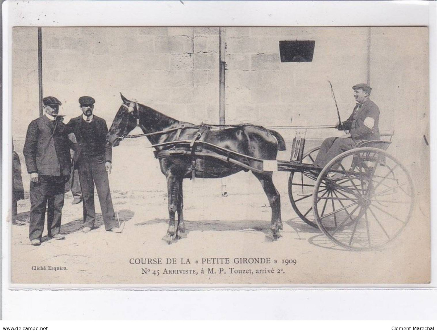 GIRONDE: Course De La "petite Gironde" 1909 N°45 Arriviste à M.P. Touzet Arrivé 2e - Très Bon état - Otros & Sin Clasificación