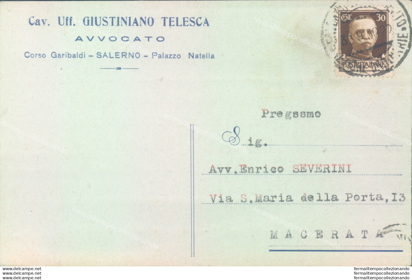 Aa142 Cartolina Salerno Citta' Commerciale 1930 - Salerno