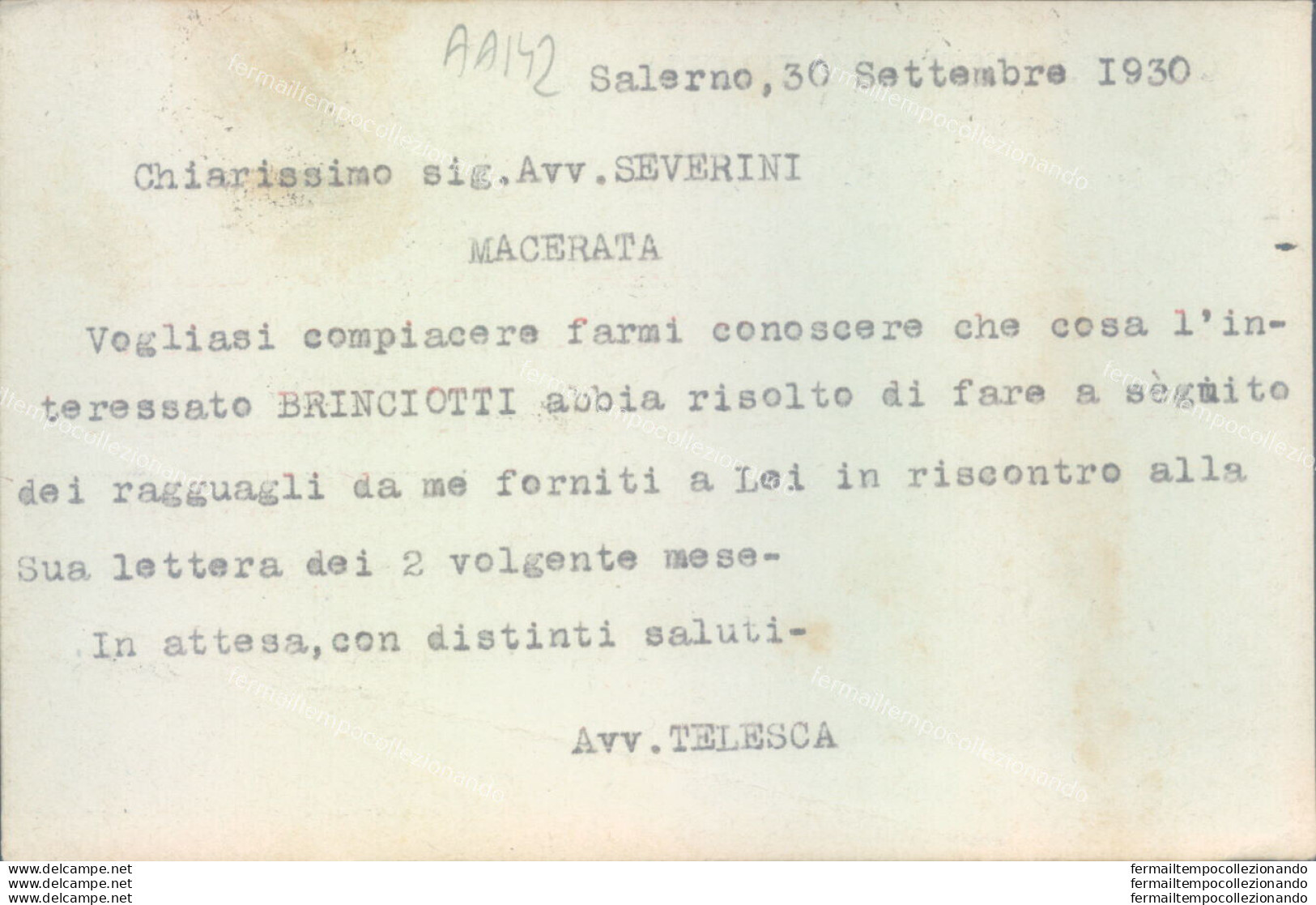 Aa142 Cartolina Salerno Citta' Commerciale 1930 - Salerno