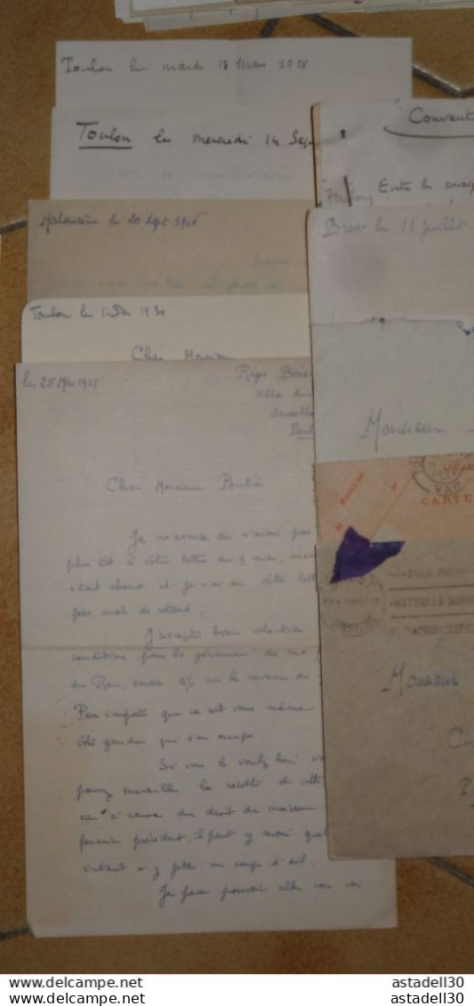 Ensemble De Lettres Signées  Régis BERENGER, Vice Amiral, Marine Nationale 1920-1930's   .......... .... Caisse-40 - Documenti