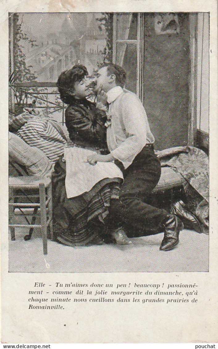 HO nw (8) " L' AMOUR DANS LA MANSARDE " - LOT DE 6 CPA - COUPLE AMOUREUX - 12 SCANS