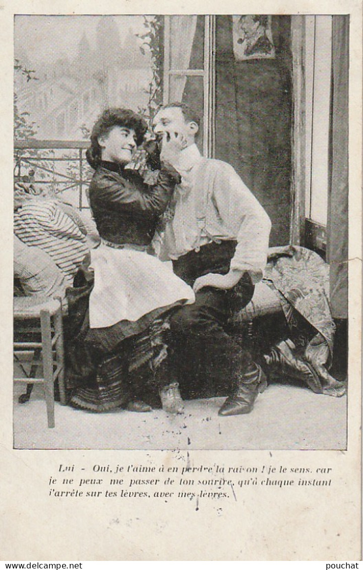 HO nw (8) " L' AMOUR DANS LA MANSARDE " - LOT DE 6 CPA - COUPLE AMOUREUX - 12 SCANS