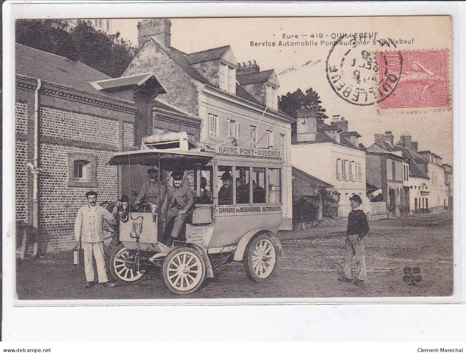 QUILLEBEUF: Service Automobile Pont Audemer, Compagnie Des Messageries - Très Bon état - Sonstige & Ohne Zuordnung