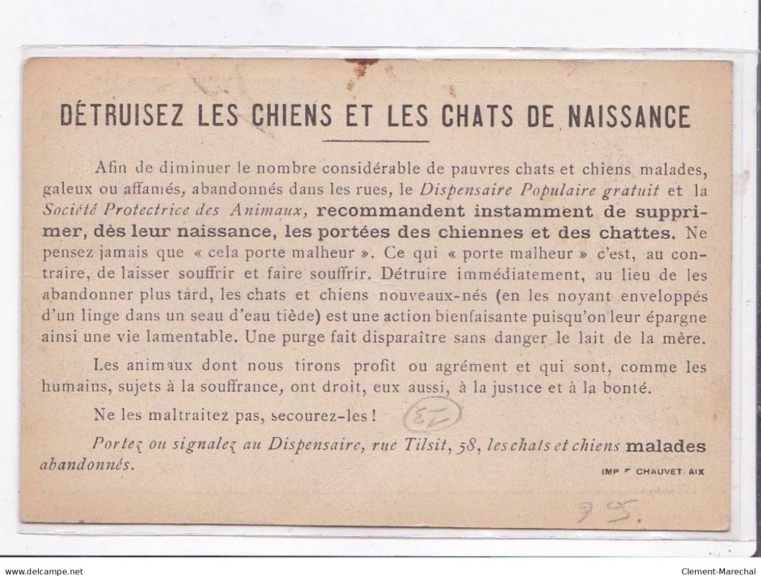 MARSEILLE: Dispensaire Populaire Gratuit Pour Petits Animaux, Voiture - Très Bon état - Unclassified