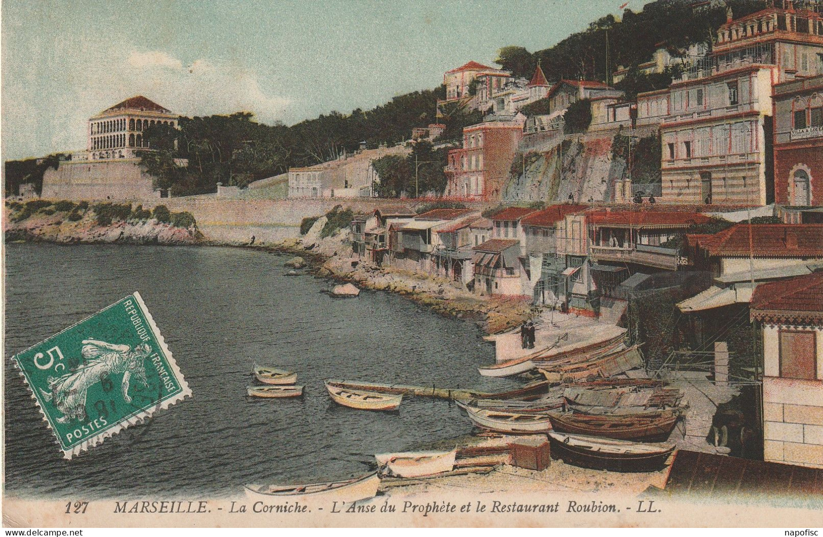 13-Marseille La Corniche,l'Anse Du Prophète Et Le Restaurant Roubion - Endoume, Roucas, Corniche, Spiaggia