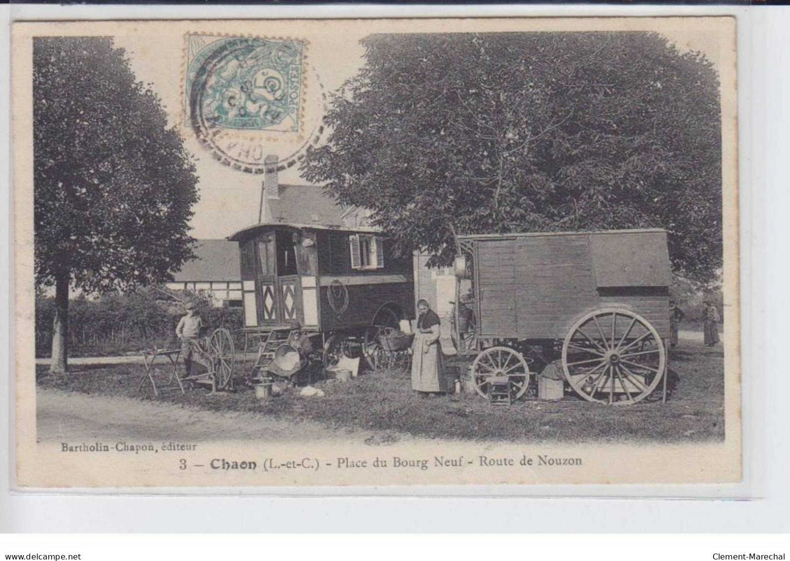 CHAON: Place Du Bourg Neuf, Route De Nouzon,  étameur - Très Bon état - Andere & Zonder Classificatie