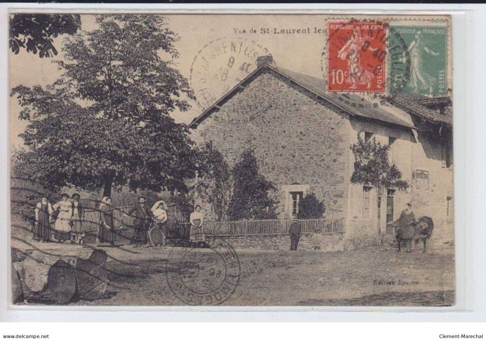 SAINT-LAURENT-les-EGLISES: Vue D'un Bâtiment Et Personnages - Très Bon état - Autres & Non Classés