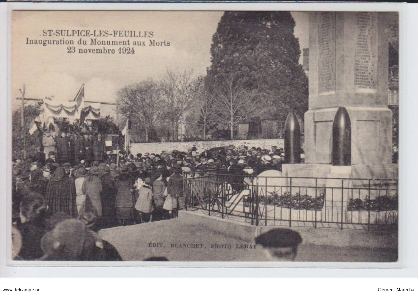 SAINT-SULPICE-les-FEUILLES: Inauguration Du Monument Aux Morts, 23 Novembre 1924 - Très Bon état - Saint Sulpice Les Feuilles