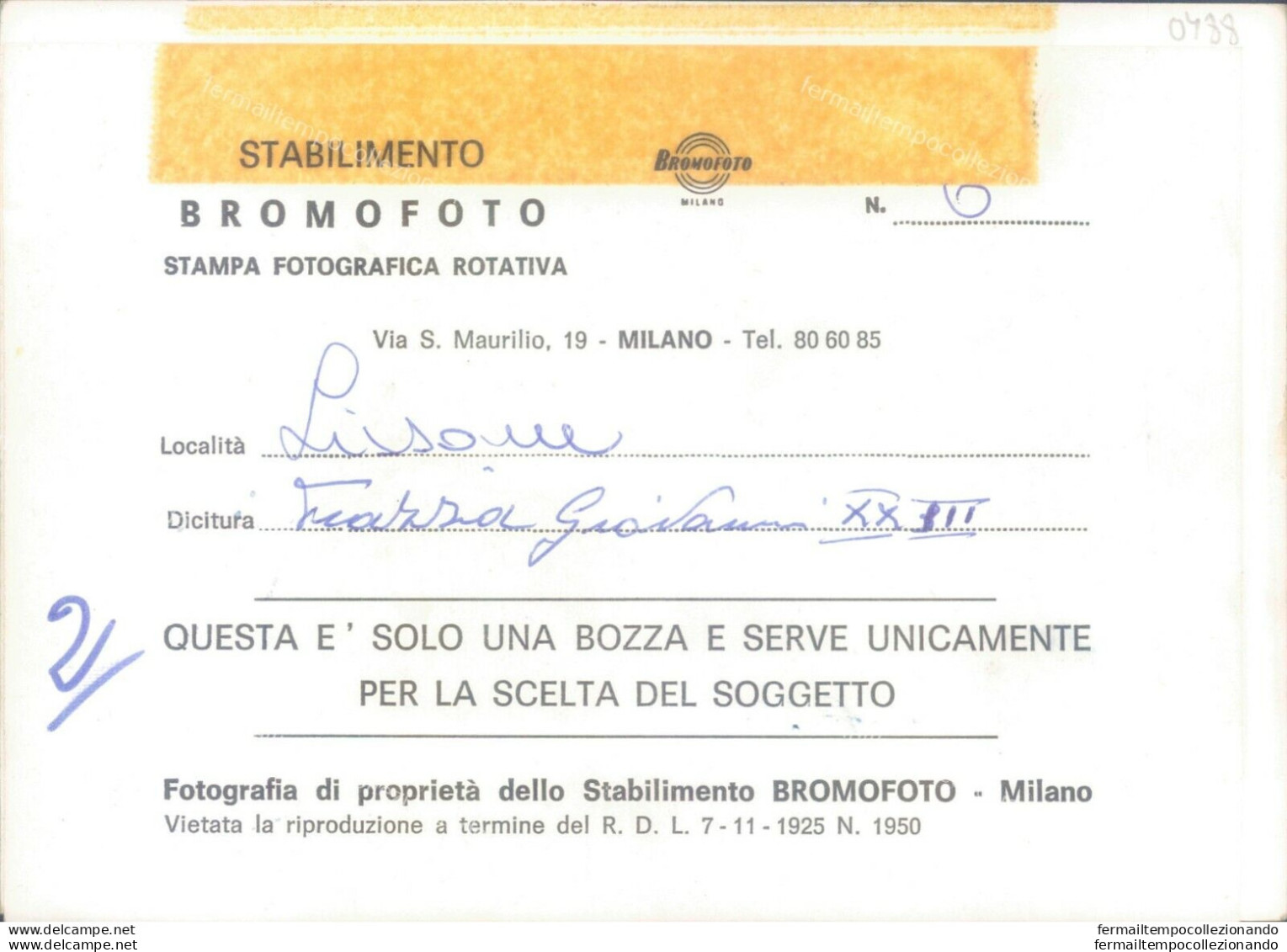 O488 Bozza Fotografica Lissone  Provincia Di Monza - Milano (Mailand)