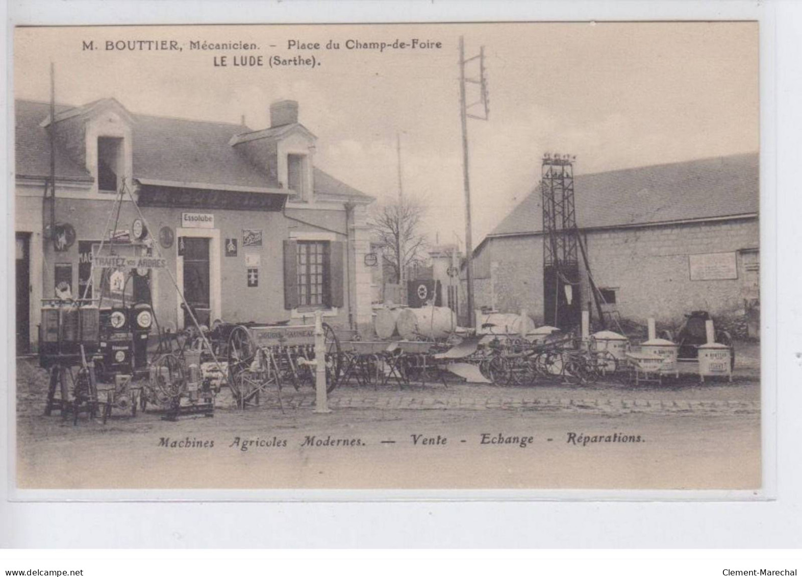 LE LUDE: Mécanicien, Place Du Champ-de-foire, Machines Agricoles Modernes, Vente échange Réparation - Très Bon état - Autres & Non Classés