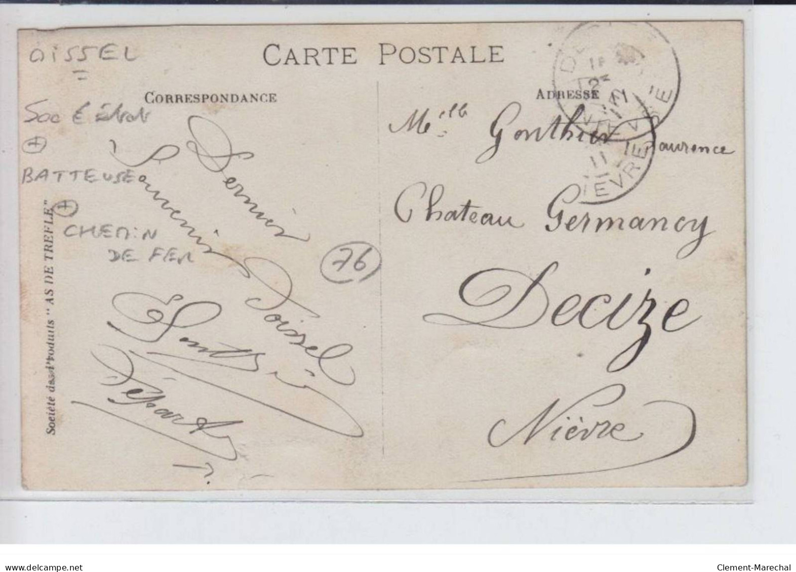 OISSEL: Carte Photo D'une Batteuse, Chemin De Fer (agriculture) - état - Other & Unclassified