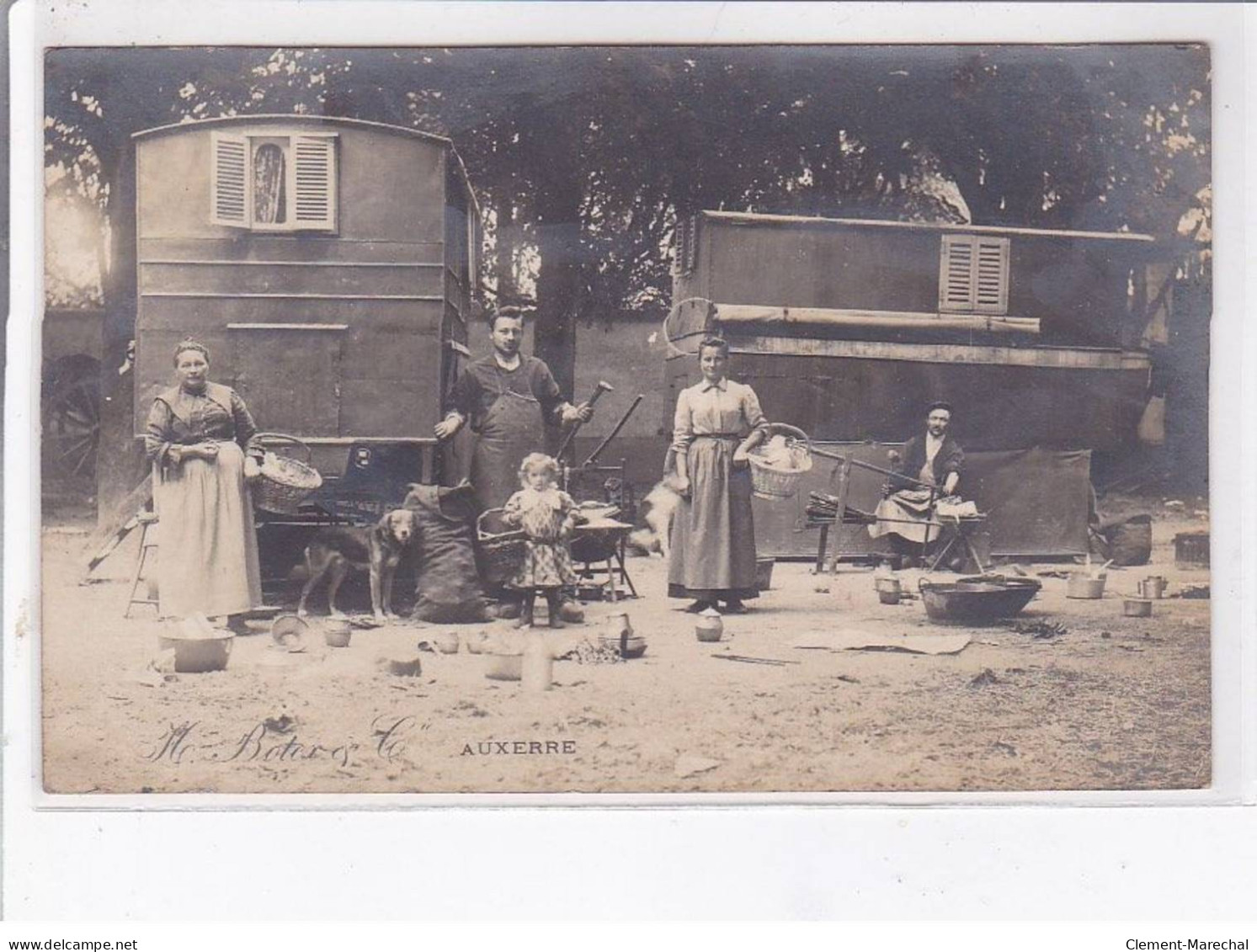 AUXERRE: Carte Photo Des étameurs De La Famille Botex - Très Bon état - Auxerre