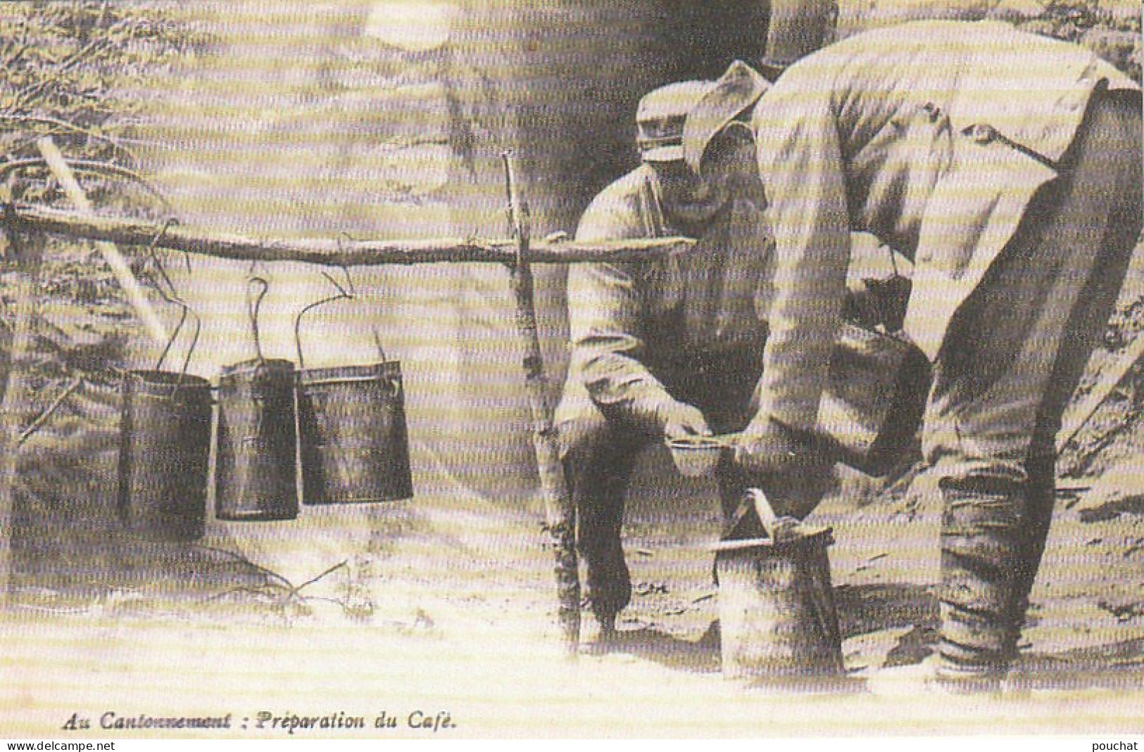 HO Nw (10) AU CANTONNEMENT - PREPARATION DU CAFE - 2 SCANS  - War 1914-18