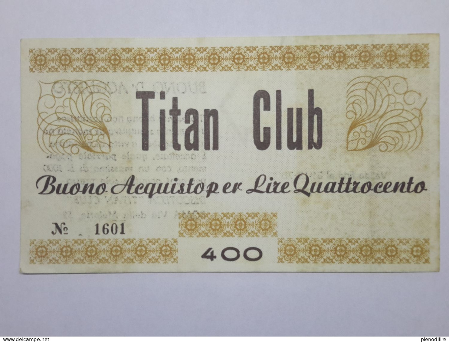 LOTTO 4Pz. 100 200 300 400 LIRE BUONI ACQUISTO TITAN CLUB VALIDO FINO AL 31.12.1976 (A.3) - [10] Cheques Y Mini-cheques