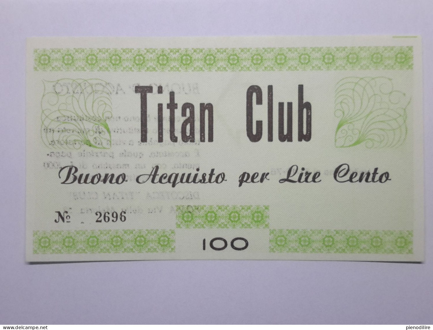 LOTTO 4Pz. 100 200 300 400 LIRE BUONI ACQUISTO TITAN CLUB VALIDO FINO AL 31.12.1976 (A.3) - [10] Chèques
