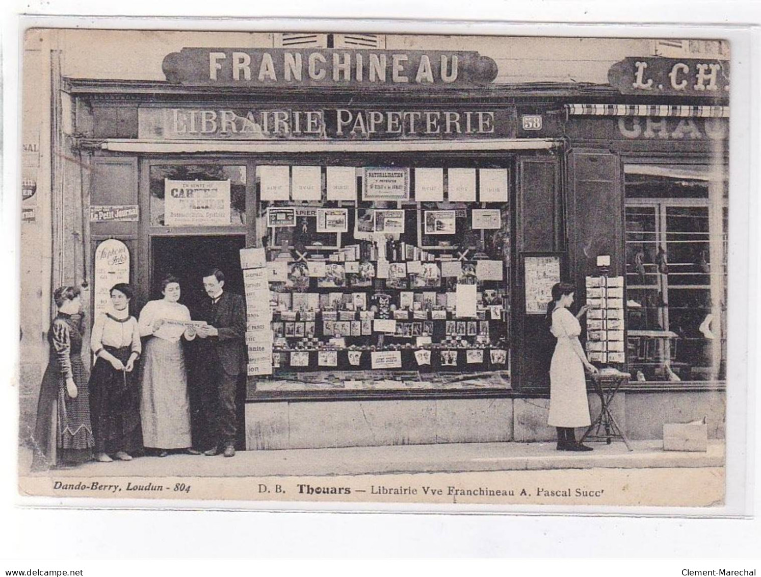 THOUARS: Librairie Vve Franchineau A. Pascal Succursale, Cartes Postales - état - Thouars