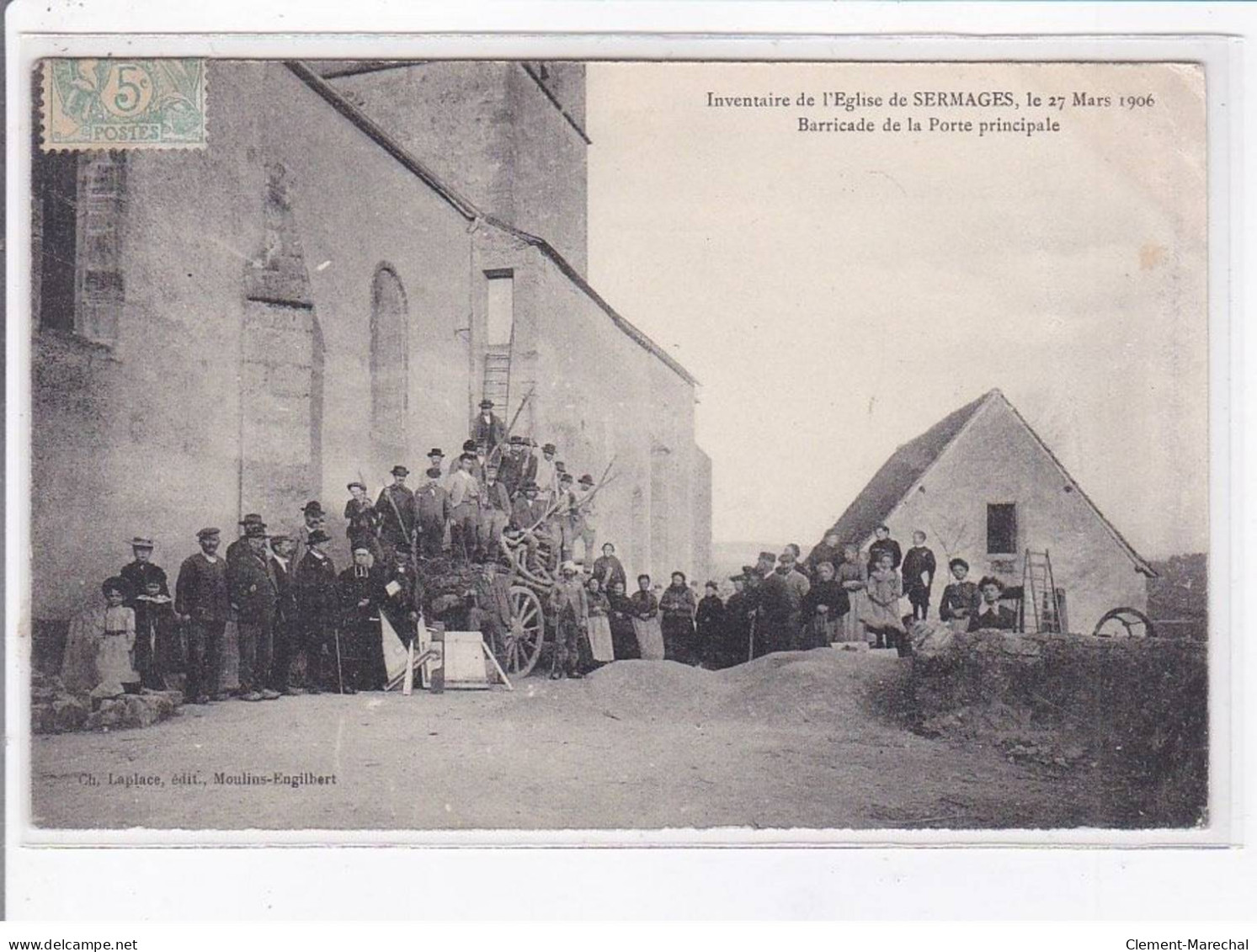 SERMAGES: Inventaire De L'église Le 27 Mars 1906, Barricade De La Porte Principale - état - Andere & Zonder Classificatie