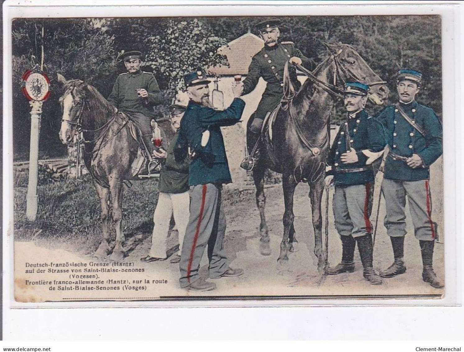 SAINT-BLAISE-SENONES: Frontière Franco-allemande Hantz Sur La Route, Chevaux, Cheval - Bon état - Longwy