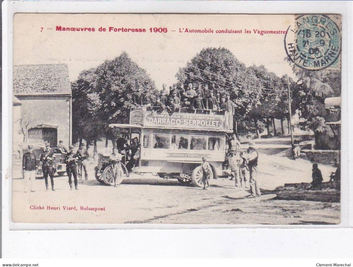 LANGRES: Manoeuvres De Forteresse 1906, L'automobile Conduisant Les Vaguemestres, Darracq-serpollet, Autobus - état - Langres
