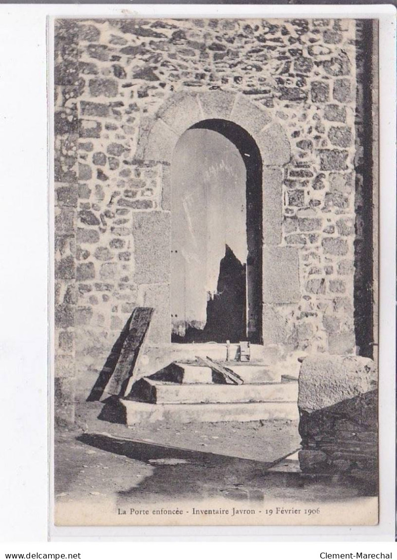 MAYENNE: La Porte Enfoncée, Inventaire Javron 19 Février 1906 - Très Bon état - Autres & Non Classés