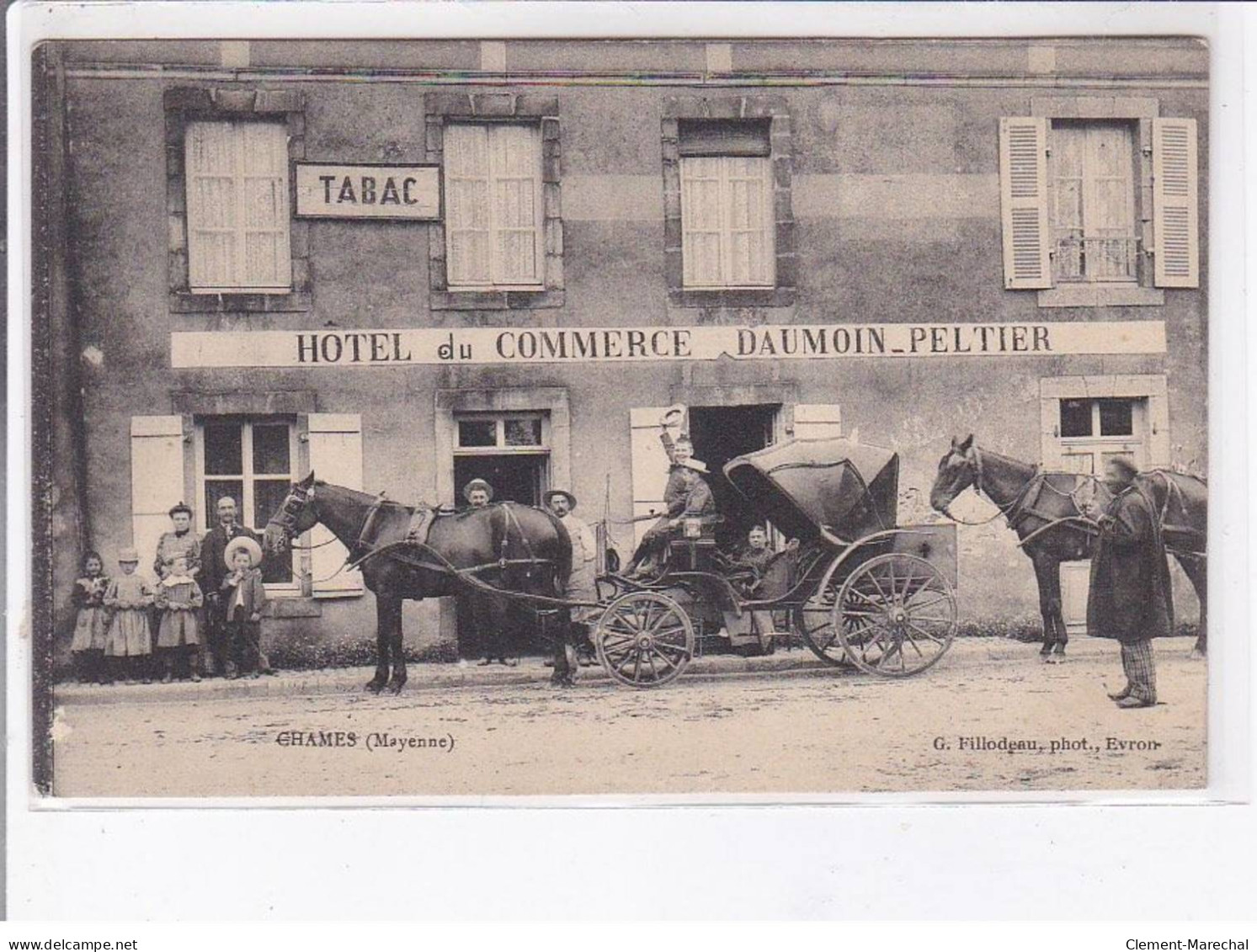 CHAMES: Tabac, Hôtel Du Commerce Daumoin Peltier, Attelage - Très Bon état - Other & Unclassified