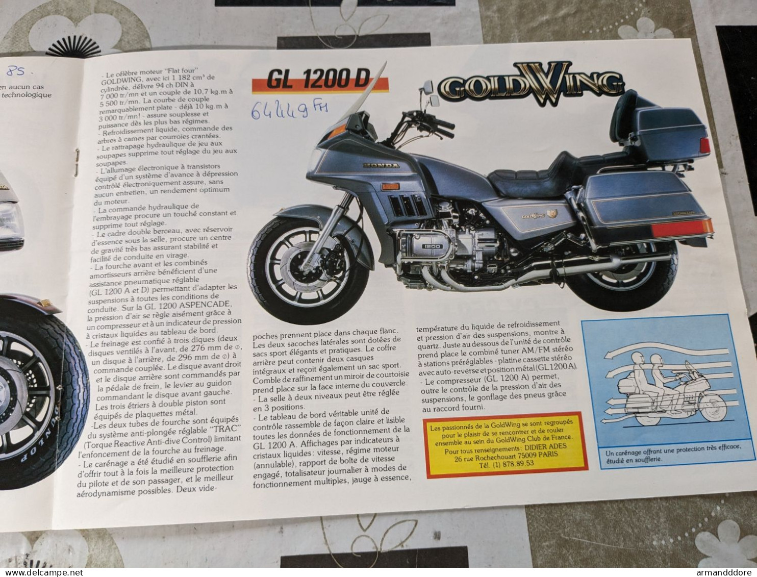 Catalogue Brochure Moto Honda 1985 Daytona Goldwing Ns 400r Bike Motorcycle - Auto/Motor