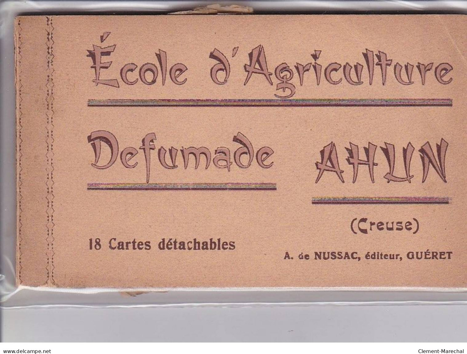 AHUN: école D'agriculture Defumade 18 CPA Complet - Très Bon état - Other & Unclassified