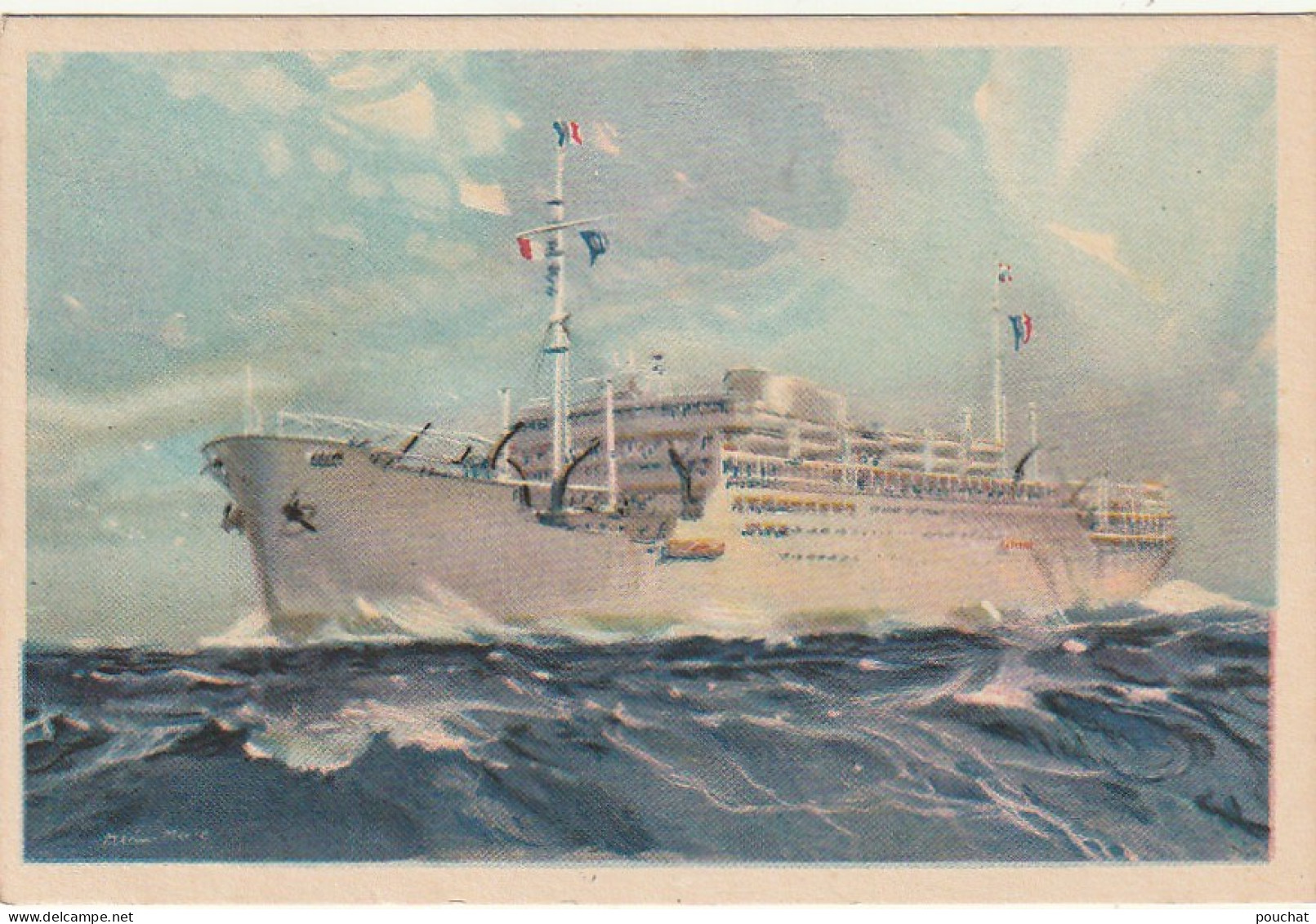 HO Nw (11) COMPAGNIE DES MESSAGERIES MARITIMES - LE PAQUEBOT " FELIX ROUSSEL " - 2 SCANS - Paquebots