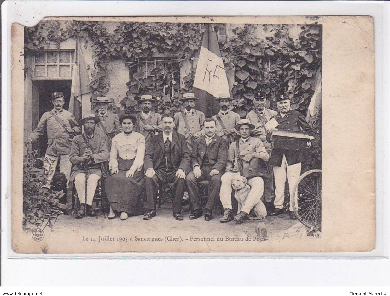 SANCERGUES: Personnel Du Bureau De Poste, Le 14 Juillet 1905 - état - Bourges