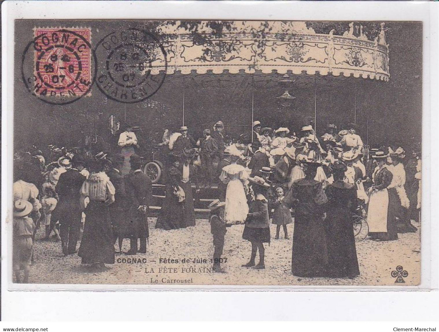 COGNAC: Fêtes De Juin 1907, La Fête Foraine, Le Carrousel - Très Bon état - Cognac