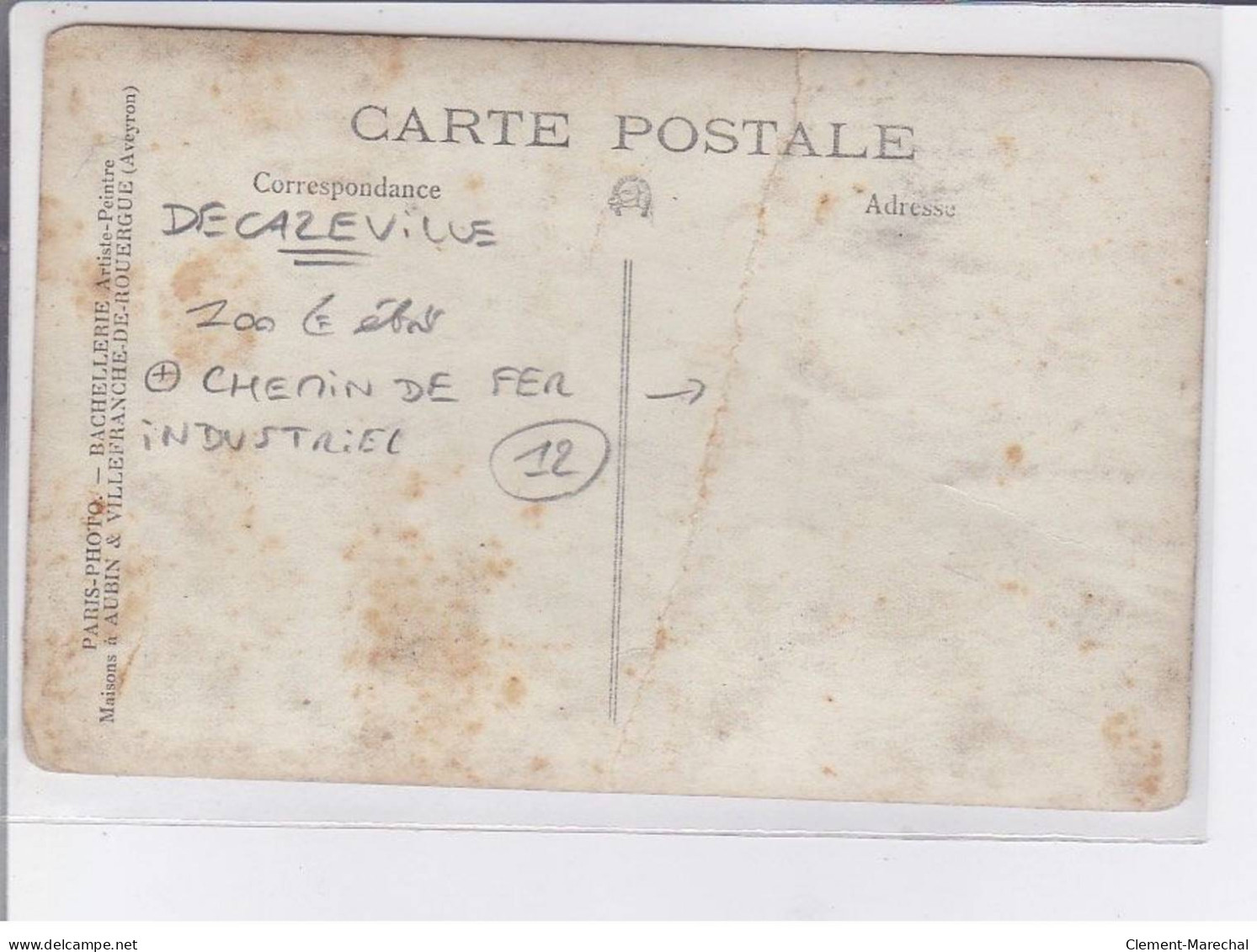 DECAZEVILLE: Carte Photo Du Chemin De Fer Industriel (mines) - état - Decazeville