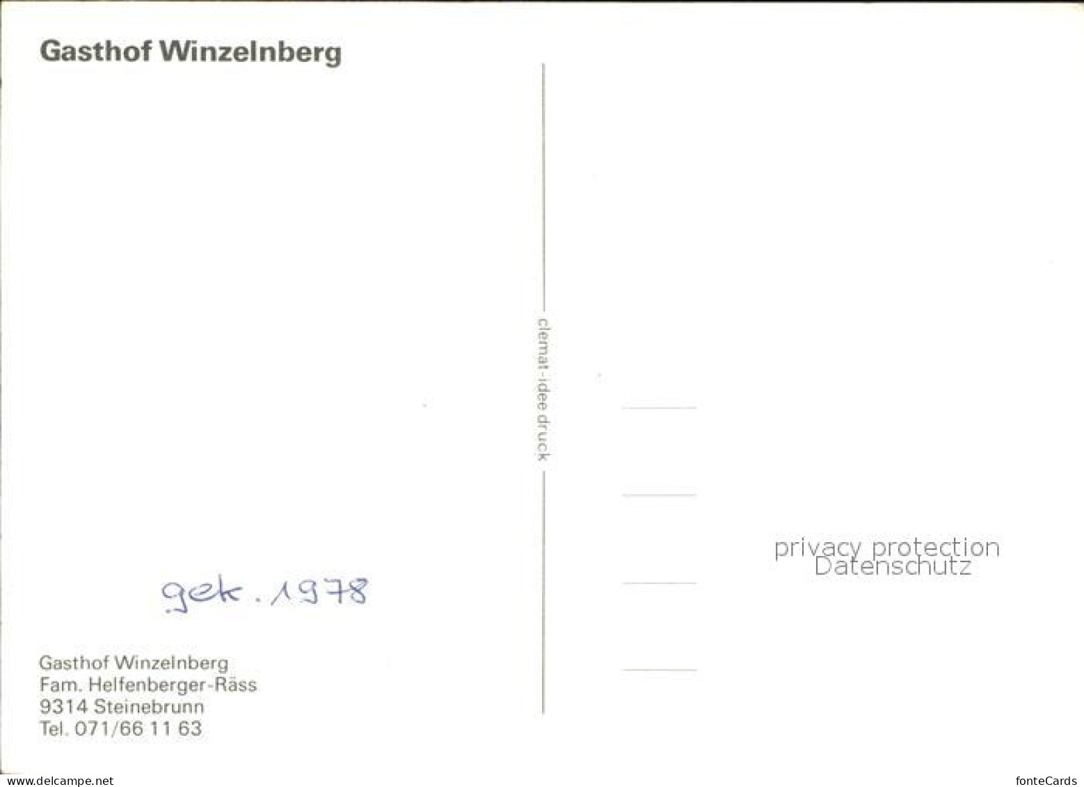 12590903 Steinebrunn Gasthof Winzelnberg Steinebrunn - Autres & Non Classés