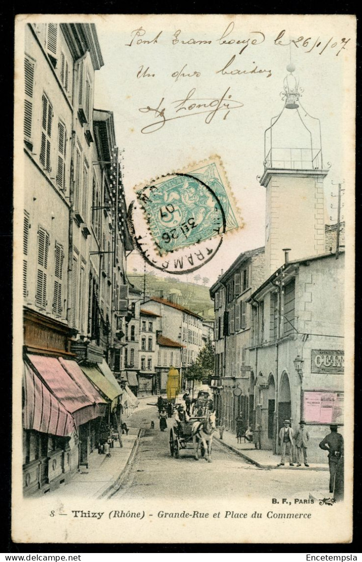 Carte Postale - France - Thizy - Grande Rue Et Place Du Commerce (CP24714OK) - Thizy