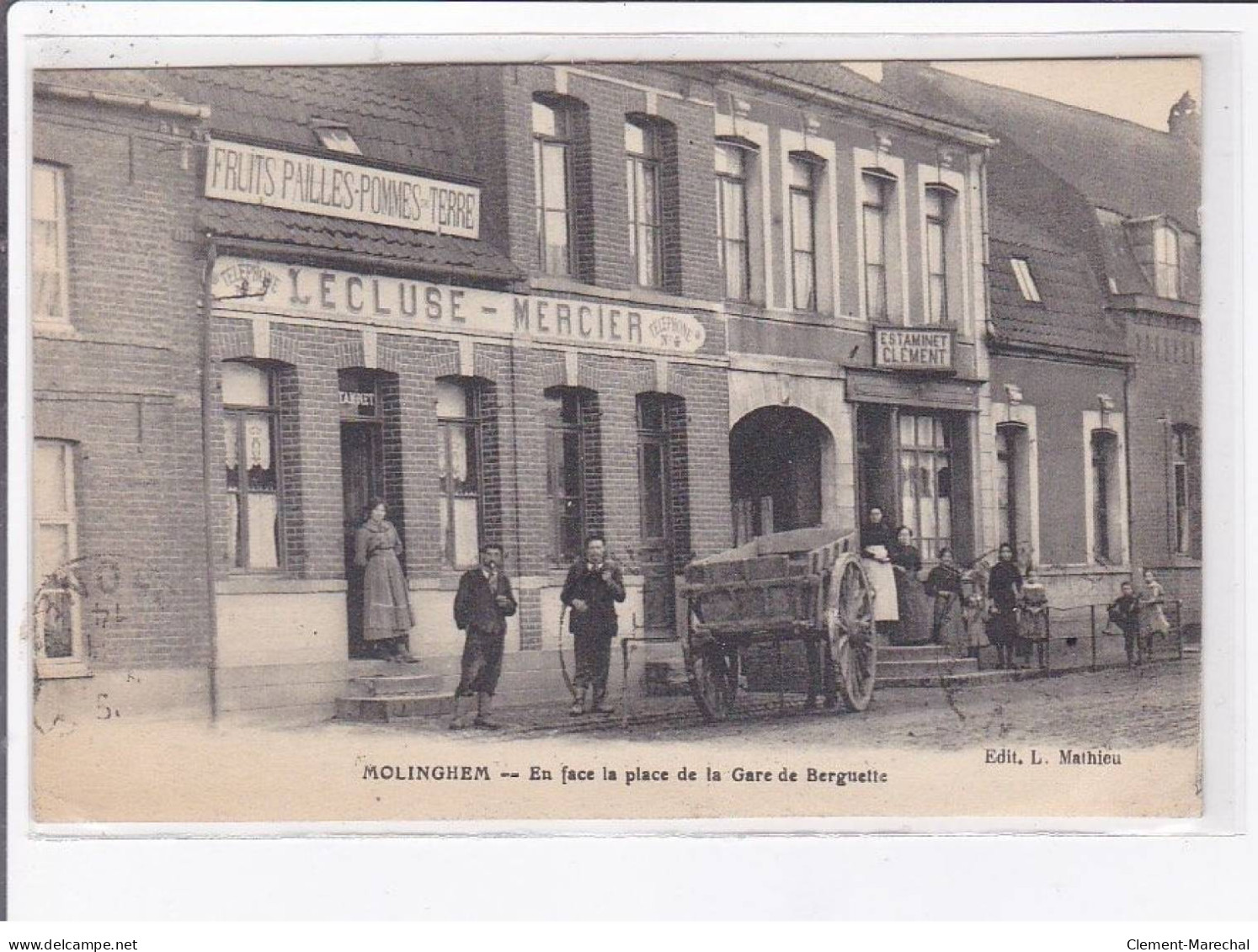 MOLINGHEM: En Face La Place De La Gare De Berguette - Très Bon état - Sonstige & Ohne Zuordnung