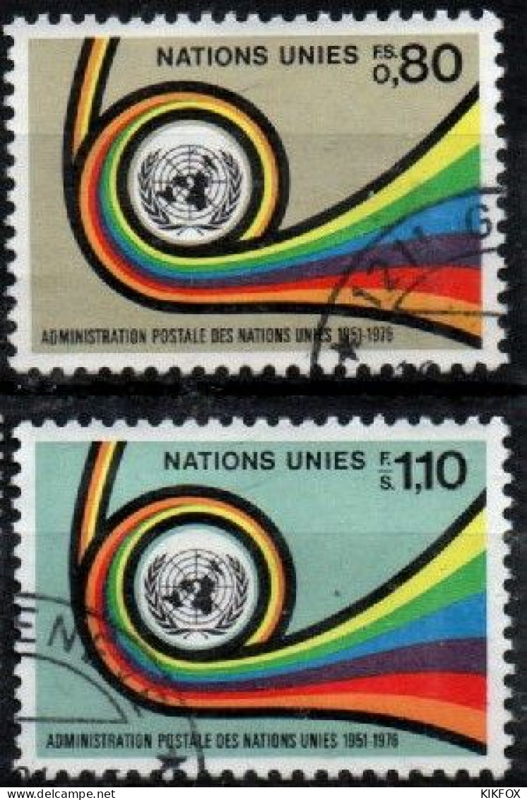 VEREINTE NATIONEN, UNO - GENF,  1976, GENEVE  MI  60-61 , YV  60-61,  GESTEMPELT, OBLITERE - Usados