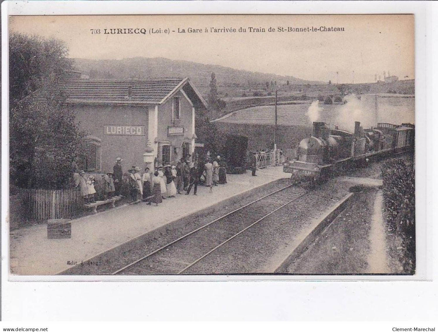LURIECQ: La Gare à L'arrivée Du Train De Saint-bonnet-le-chateau - Très Bon état - Sonstige & Ohne Zuordnung