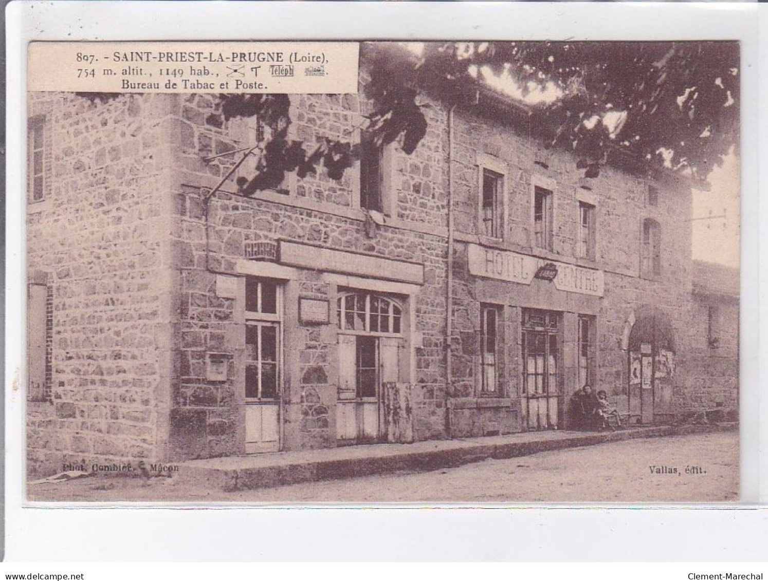 SAINT-PRIEST-la-PRUGNE: Bureau De Tabac Et Poste, Vignette Publicitaire - Très Bon état - Other & Unclassified