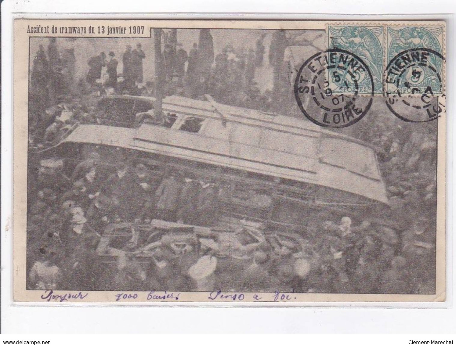 SAINT-ETIENNE: Accident De Tramways Du 13 Janvier 1907 - Très Bon état - Saint Etienne