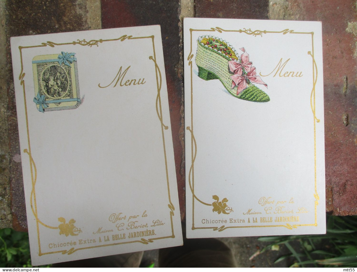 LOT DE 6 CHROMO ILLUSTRE  BINIOU  CHICOREE BELLE JARDINIERE - Menus