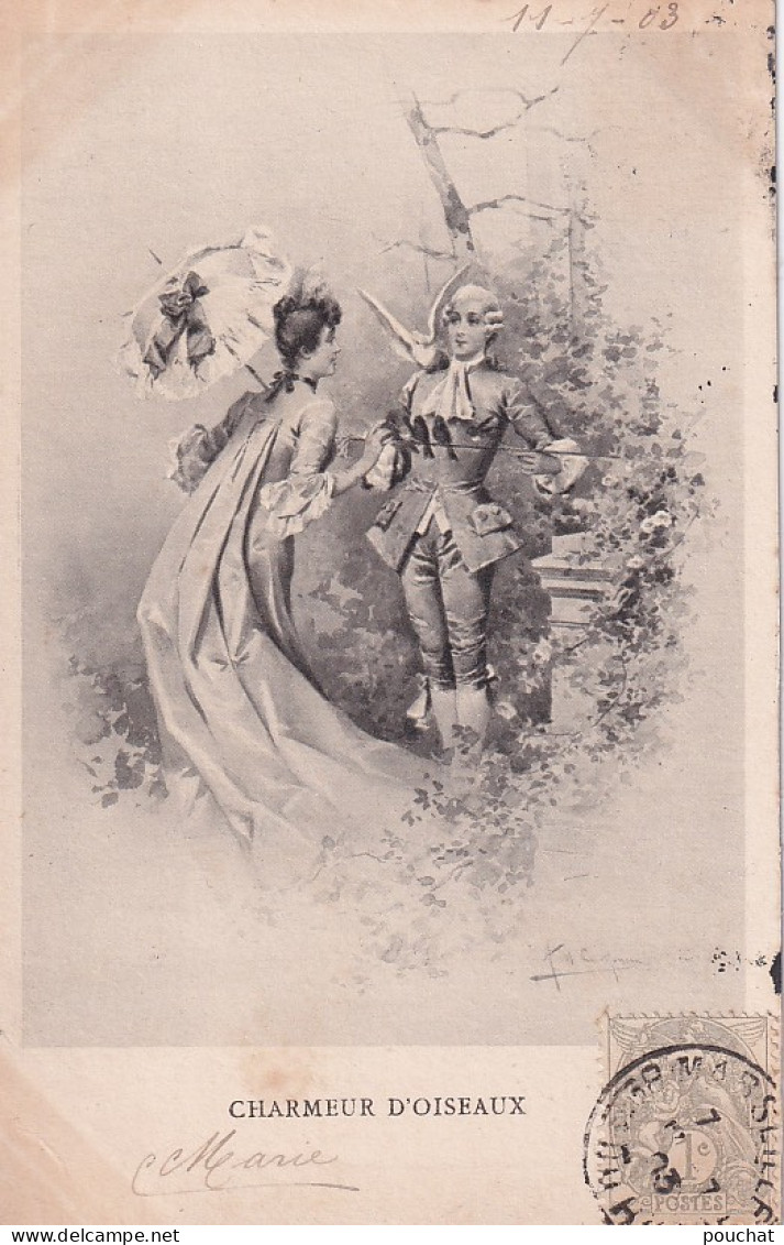 JA 28- " CHARMEUR D'OISEAUX " - MARQUIS , MARQUISE  - ILLUSTRATEUR - OBLITERATION 1903 - Koppels