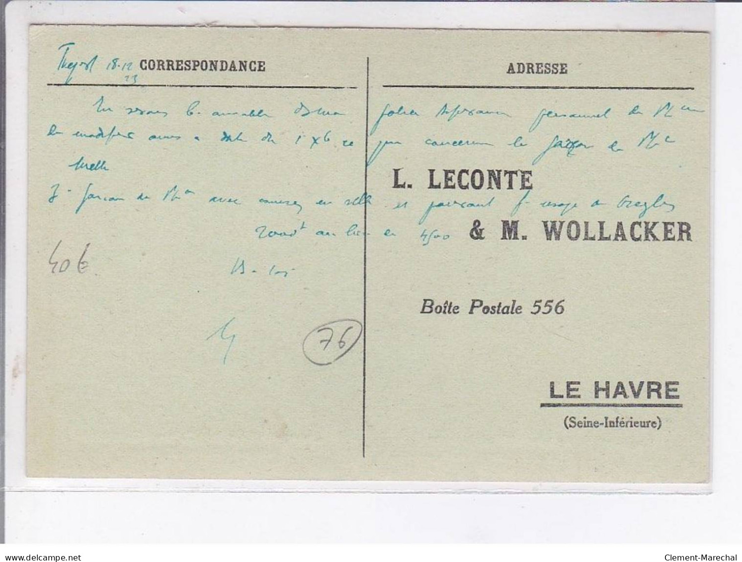 LE HAVRE: Droguerie Havraise L. Leconte Et M. Wollacker Magasins Vente Et D'expédition, Entrepôt Usine - Très Bon état - Non Classés