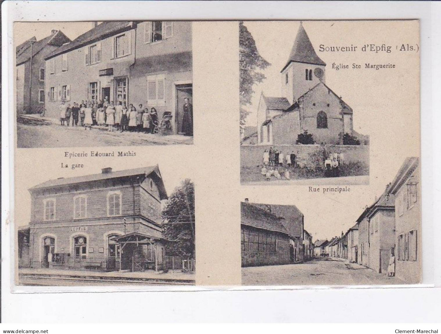 EPFIG: Souvenir D'epfig, épicerie Edouard Mathis, La Gare, Rue Principale - Très Bon état - Altri & Non Classificati