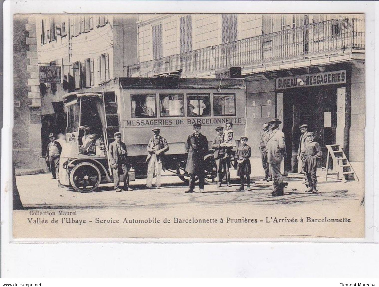 BARCELONNETTE: Service Automobile De Barcelonnette à Prunière, L'arrivée à Barcelonnette, Autobus - état - Barcelonnetta