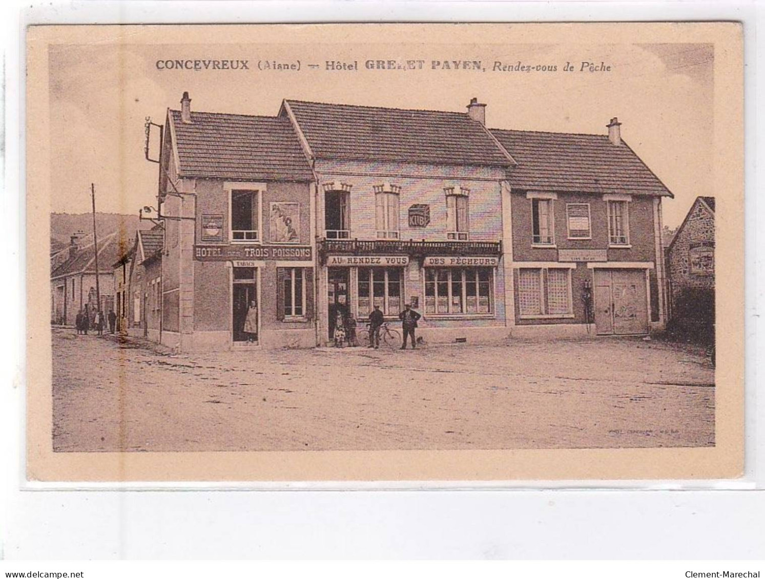 CONCEVREUX: Hôtel Grelet Payen, Rendez-vous De Pêche, Hôtel Des Trois Poissons - Très Bon état - Other & Unclassified