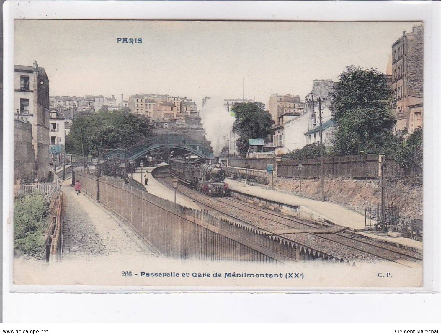 PARIS: Passerelle Et Gare De Ménilmontant XXe - Très Bon état - Otros & Sin Clasificación