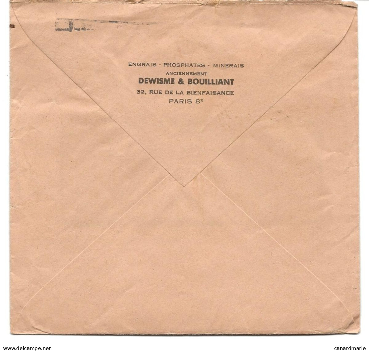 LETTRE 1953 AVEC TIMBRE AU TYPE MARIANNE DE GANDON PERFORE B D ( DEWISME ET BOUILLIANT ) - Briefe U. Dokumente