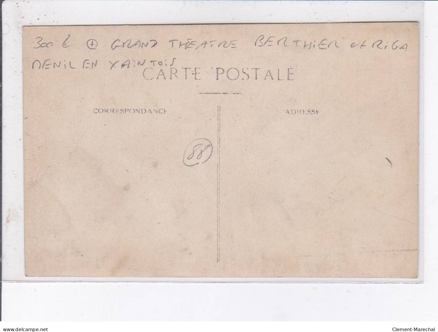 MENIL EN XAINTOIS: Carte Photo Du Grand Théatre Berthier Et Riga - Très Bon état - Altri & Non Classificati