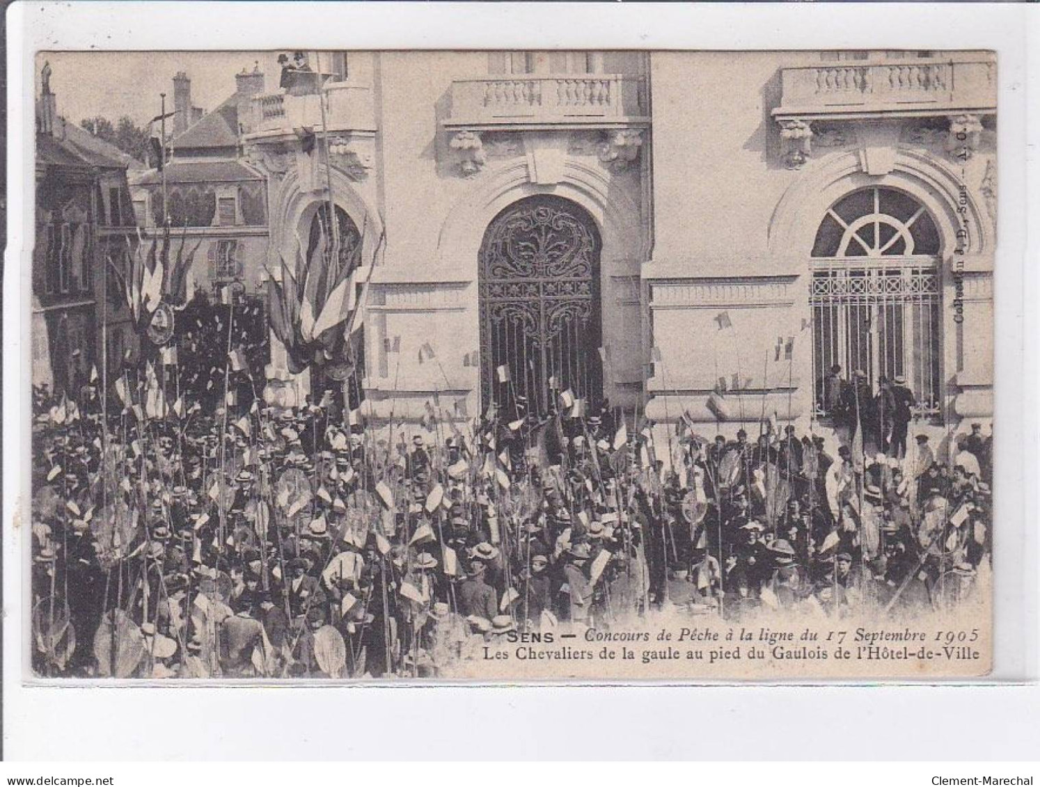 SENS: Concours De Pêche à La Ligne Du 17 Septembre 1905 Les Chevaliers De La Gaule Au Pied Du Gaulois - Très Bon état - Sens